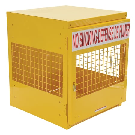 Vestil Yellow Powder Coat Cylinder Storage Cabinet 4 Cylinder Capacity CYL-LP-4-CA